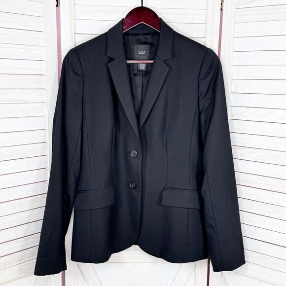 J. Crew Wool Classic Blazer Jacket Black 8 Single Breasted Office Career - Picture 8 of 15